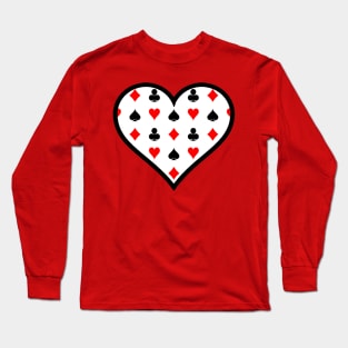 Playing Card Suit Heart Long Sleeve T-Shirt